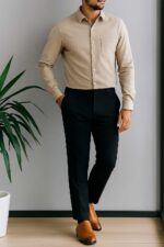 کفش چرم طبیعی مردانه دیاموند سرپنجه- رنگ عسلی-فروشگاه تبریزپا