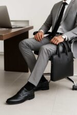 کفش مجلسی مردانه چرم طبیعی دیاموند هشترک بندی-تبریزپا