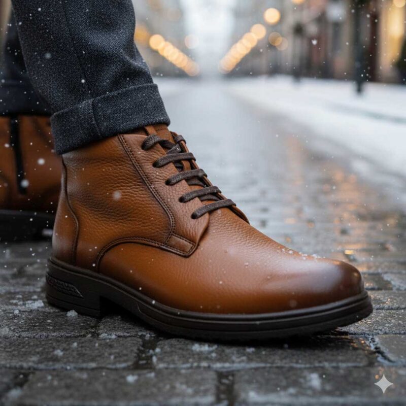 پوتین مردانه چرم بندی نیویورک-تبریزپا