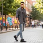 کفش اسپرت آتلانتیس بندی دورنگ اسپرت چرم طبیعی - فروشگاه تبریزپا