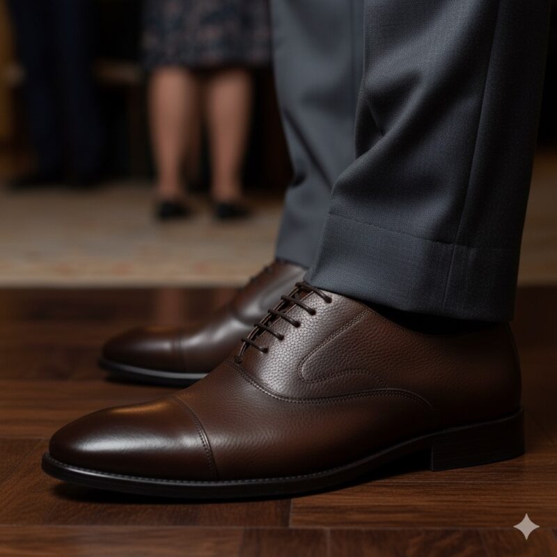 کفش مجلسی چرم طبیعی دیاموند بندی-رنگ قهوه ای- فروشگاه تبریزپا