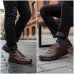 کفش اکتیو بندیمردانه چرم طبیعی و طراحی شیک- رنگ قهوه ای- فروشگاه تبریزپا