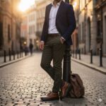 کفش کریستال بندی مردانه چرم طبیعی با طراحی شیک و سبک، مناسب استفاده روزمره و نیمه‌رسمی- رنگ عسلی- فروشگاه تبریزپا