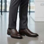 کفش چرم طبیعی هشترک دیاموند بی بند مردانه -رنگ قهوه ای-فروشگاه تبریزپا