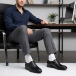 کفش مجلسی چرم طبیعی دیاموند افسری بی بند-رنگ مشکی-فروشگاه تبریزپا