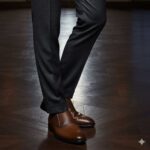 کفش مجلسی چرم طبیعی دیاموند افسری بی بند-رنگ عسلی-فروشگاه تبریزپا