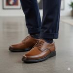 کفش آوا بندی مردانه چرم طبیعی - رنگ عسلی - فروشگاه تبریزپا