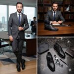 کفش مجلسی مردانه چرم طبیعی وگا هشترک بندی-رنگ مشکی-تبریزپا