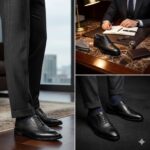 کفش مجلسی مردانه چرم طبیعی وگا هشترک بندی-رنگ مشکی-تبریزپا