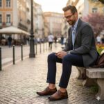 کفش آفلیکس بی بند چرم طبیعی - رنگ عسلی - فروشگاه تبریزپا