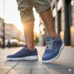 کفش انرژی نابوک بندی مردانه چرم طبیعی اسپرت – رنگ سرمه ای - فروشگاه تبریزپا