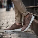 کفش انرژی نابوک بندی مردانه چرم طبیعی اسپرت – رنگ قهوه ای - فروشگاه تبریزپا