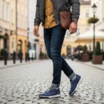 کفش انرژی پلاس نابوک مردانه چرم طبیعی اسپرت – رنگ سرمه ای - فروشگاه تبریزپا