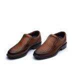 کفش چرمی تابستانی مردانه سانی-رنگ عسلی-فروشگاه تبریزپا