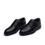 کفش مردانه مجلسی چرم فالو بندی-مشکی-تبریزپا