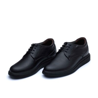 کفش پاور بندی چرم طبیعی و زیره مقاوم- رنگ مشکی-فروشگاه تبریزپا