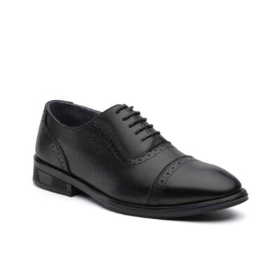 کفش مجلسی مردانه چرم گلکسی سرپنجه بندی-نمای جلو-تبریزپا