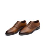 کفش مجلسی چرم طبیعی دیاموند بندی- رنگ عسلی- فروشگاه تبریزپا