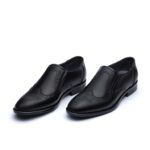 کفش چرم طبیعی هشترک دیاموند بی بند مردانه -رنگ مشکی-فروشگاه تبریزپا