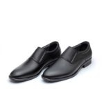 کفش مجلسی چرم طبیعی دیاموند افسری بی بند-رنگ مشکی-فروشگاه تبریزپا